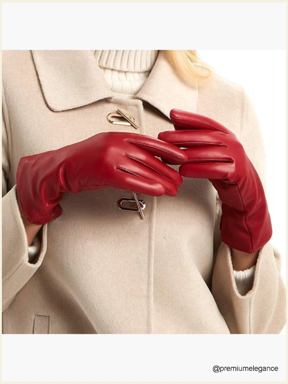 Nappa Lambskin Leather Gloves Cashmere Lined Touch Screen Warm